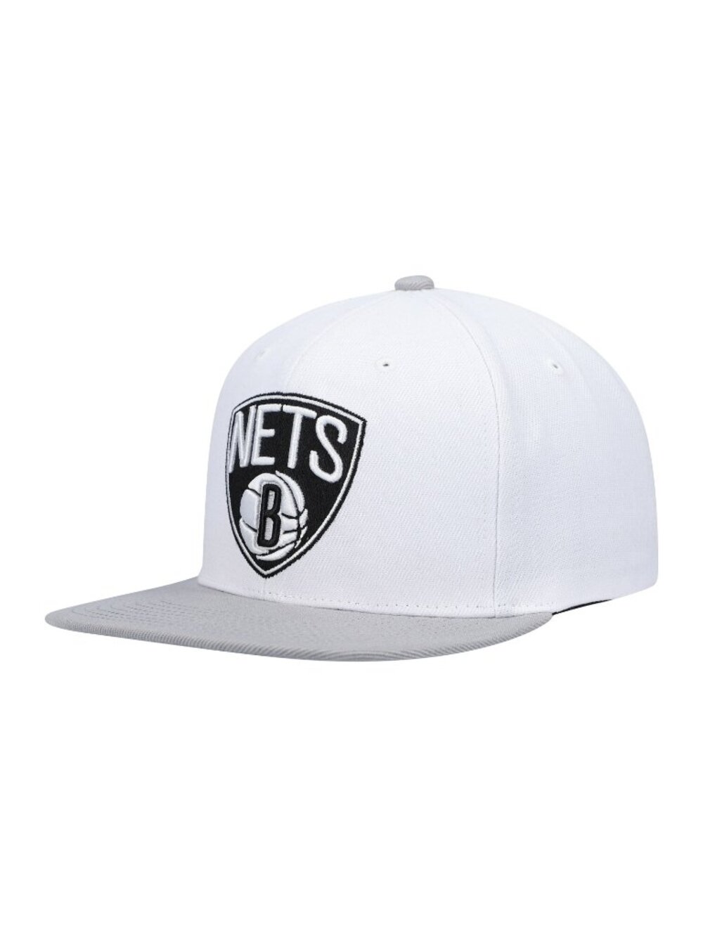 Mitchell & Ness Brooklyn Nets Core Basic Snapback, White/Silver